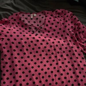 Chic Pink Polka Dot Women's Top